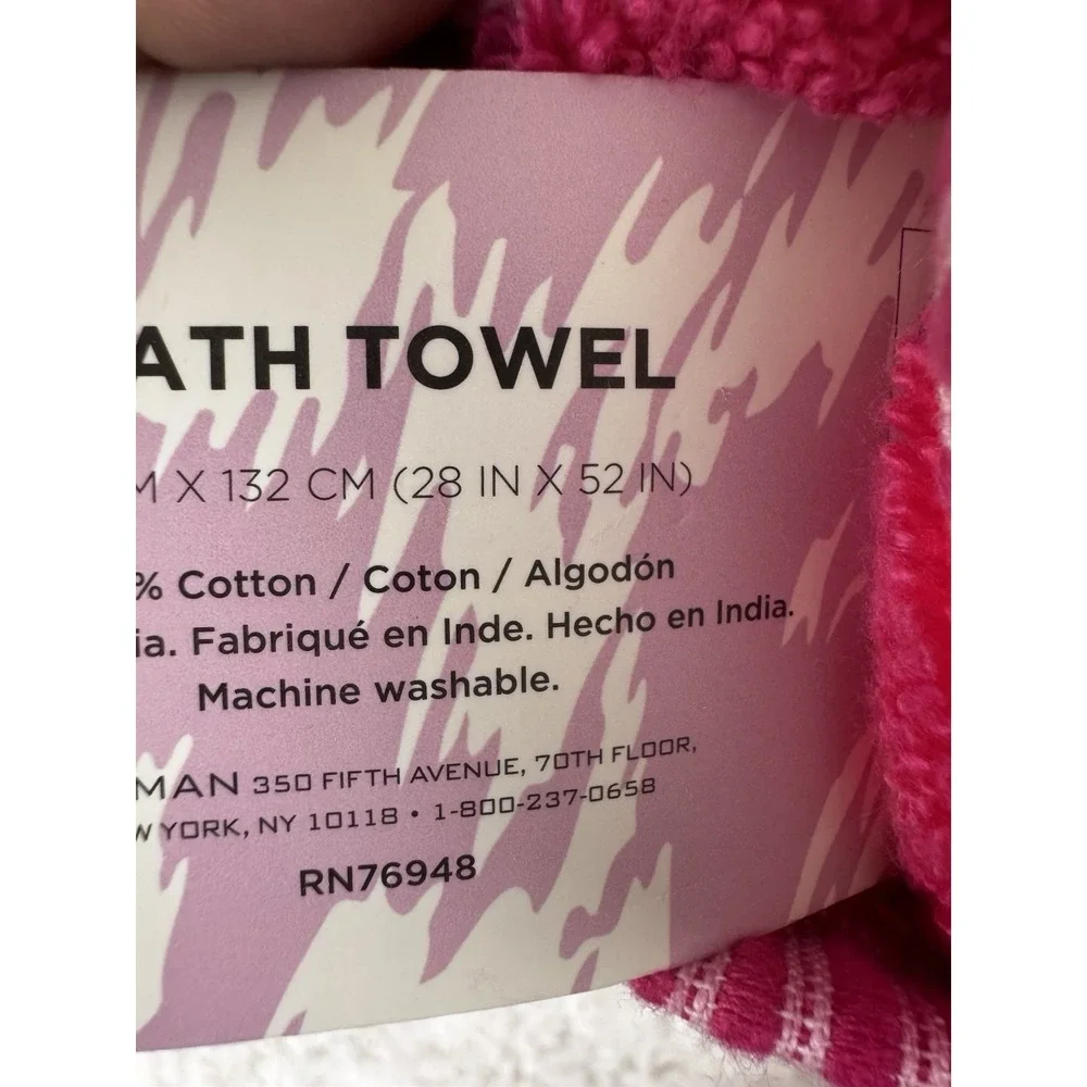 New BETSEY JOHNSON‎ Smiley Daisy Pink 2 Bath Towel And 2 Hand Towel Set